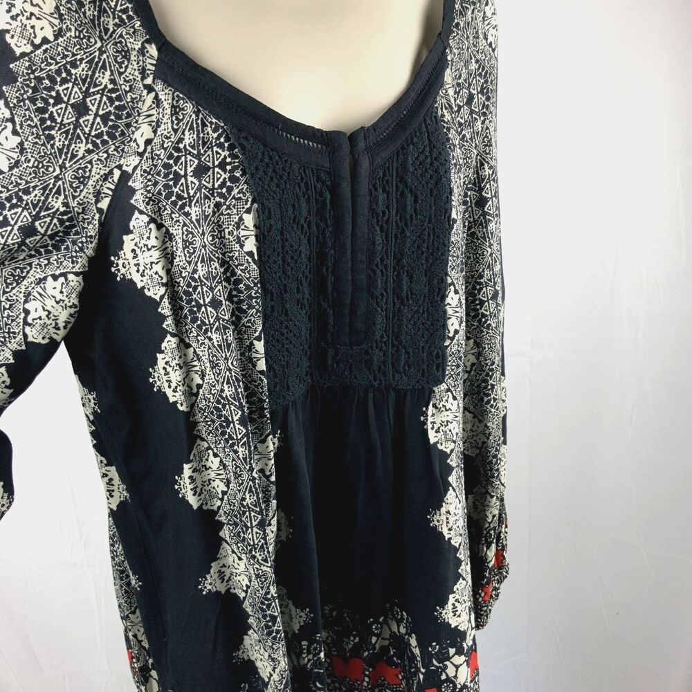 Vintage America Split Shoulder BOHO/Indie Top Size Large